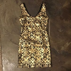 Gold and black patterned dress